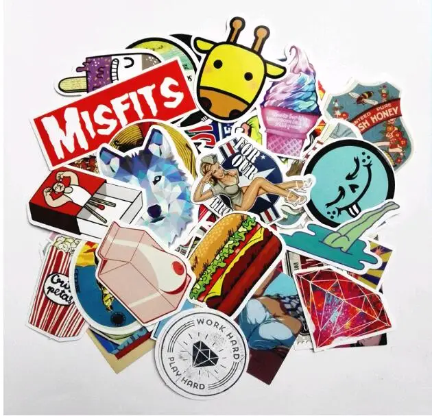 

2019 NEW 50pcs Random Mixed Stickers For Cartoon Doodle Decals Luggage Laptop Car Styling Skateboard Home Decor Pegatina