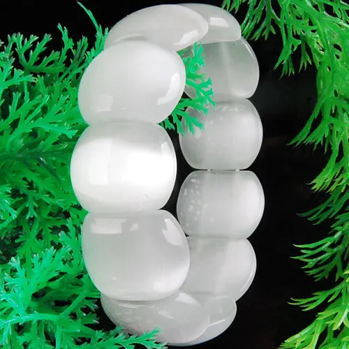 

Free Shipping Fashion Jewelry White Opal Beads Stretch Bracelet 7" FG0393