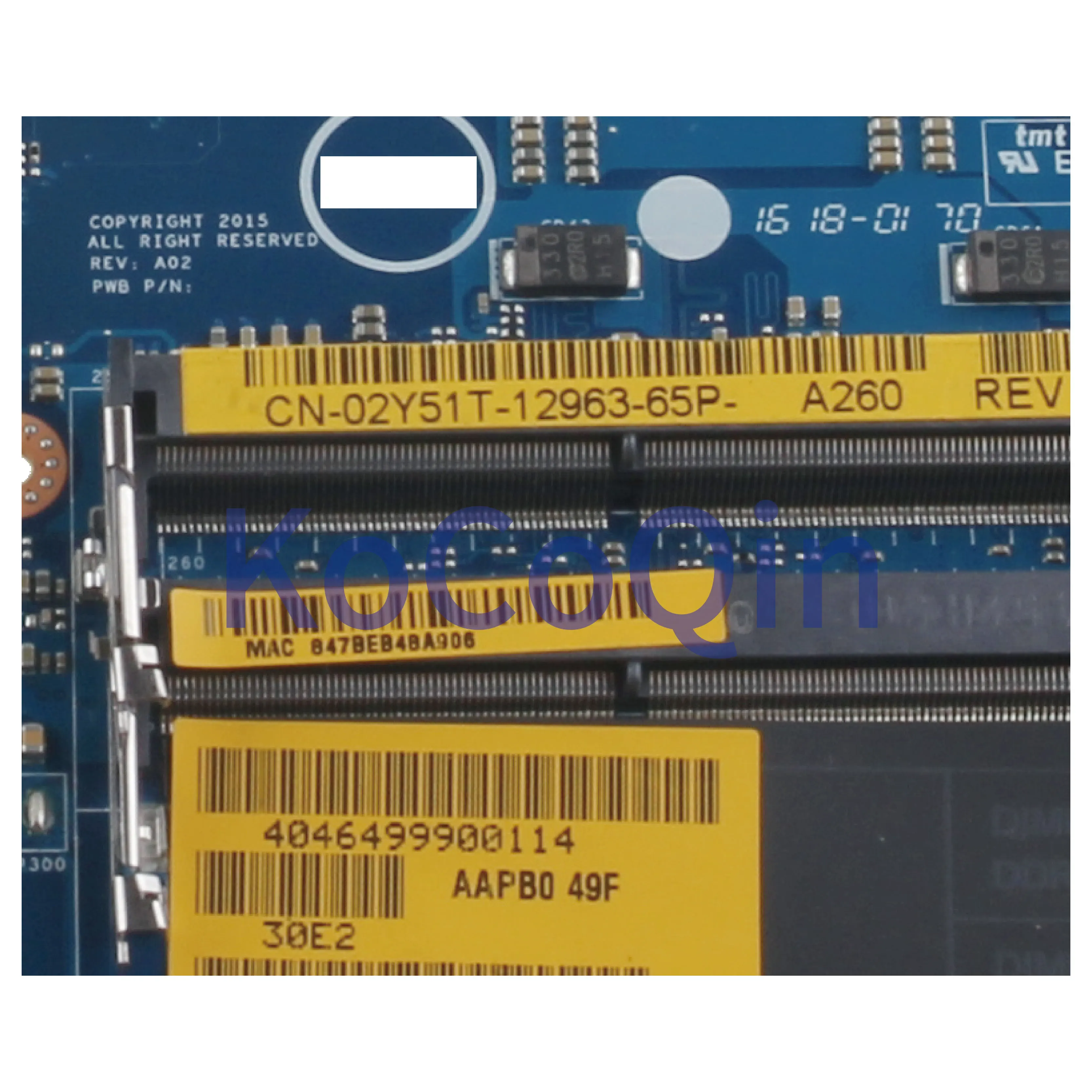 remarkable KoCoQin Laptop motherboard For DELL Precision 7710 SR2QV E3-1575M Mainboard AAPB0 LA-C551P CN-02Y51