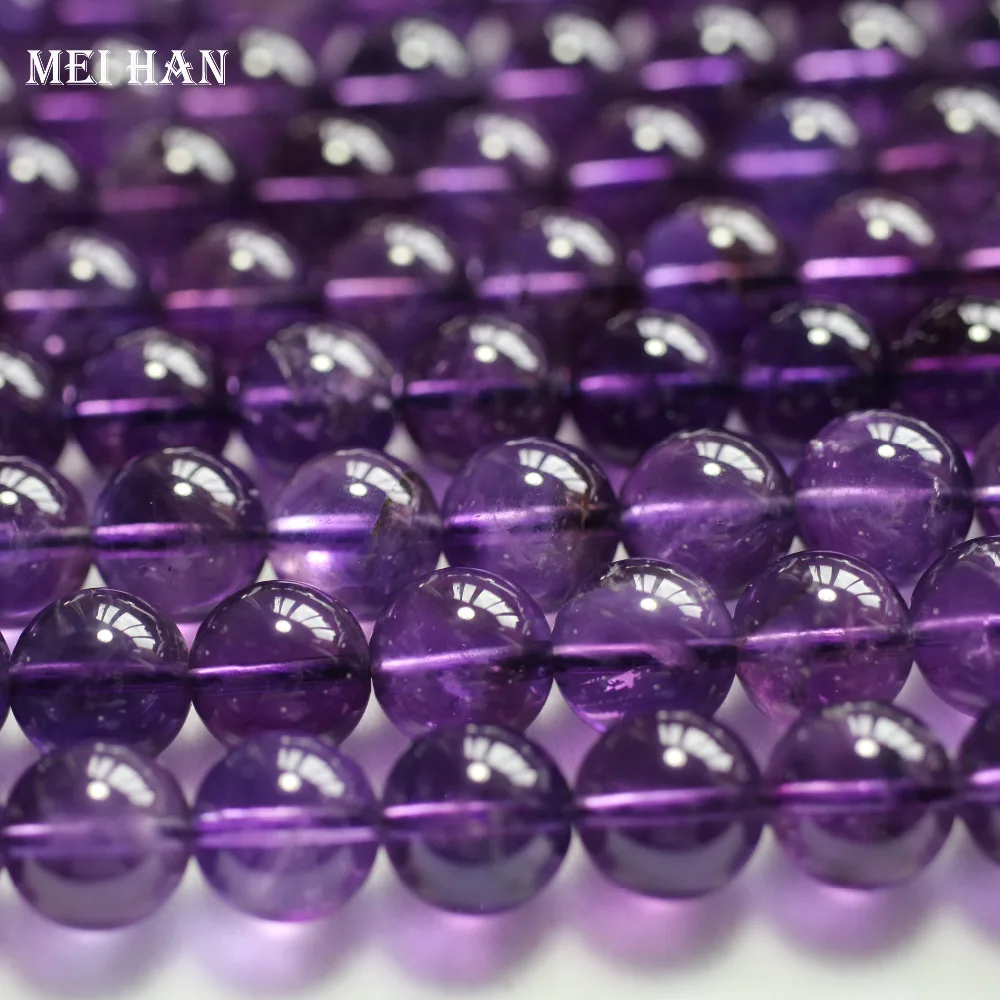 Meihan charms (1strand/set) 10mm genuine A+ amethyst quartz crystal smooth round loose beads stone for jewelry diy design | Украшения и