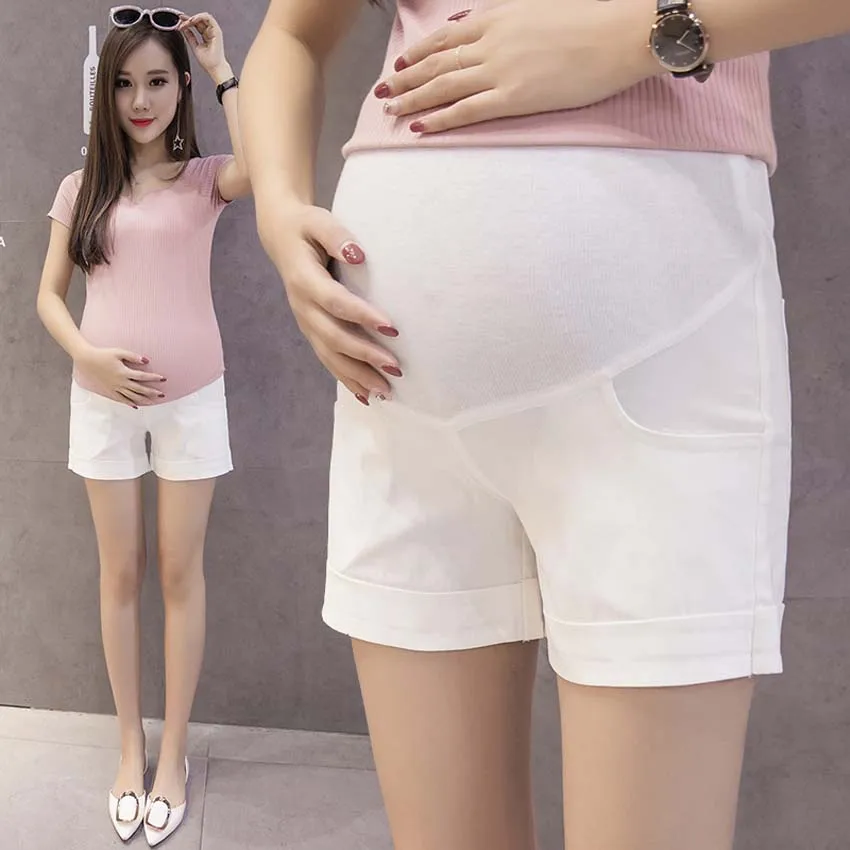 Шорты для беременных, для ухода за животом, с эластичной резинкой на талии, повседневные шорты для беременных, летние короткие штаны, Maternidad