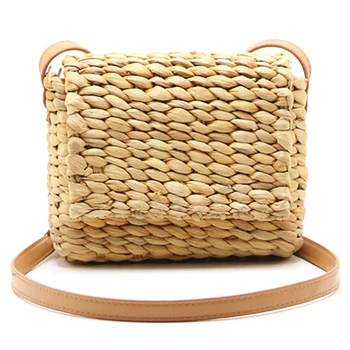 

Hot Summer Women Shoulder Bag Hand Made Exquisiteness Straw Bags Mini Woven Flap Sweet Pastoral Rattan Girls Bag