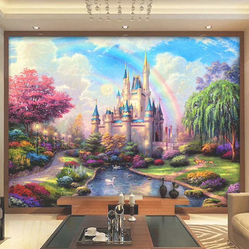 Custom Children Wall Paper Fairy Tale Castle Murals For Children's Bedroom  Wall Wallpaper Background 3d Pvc Vinyl Wallpaper - Wallpapers - AliExpress