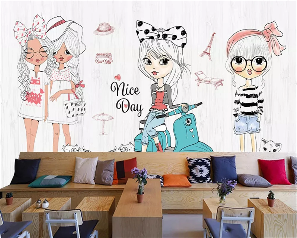 Beibehang Custom Size Hand Painted Children S Classic Papel De