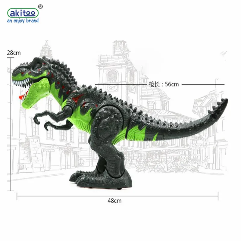 Akitoo 1071 игрушка динозавра Детская электрическая модель животных дистанционное управление Tyrannosaur негабаритная игрушка мальчик ходящая игрушка