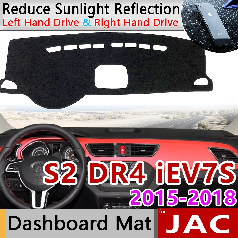 

for JAC S2 T40 iEV7S 2015 2016 2017 2018 2019 Anti-Slip Mat Dashboard Cover Sunshade Dashmat Protect Carpet Anti-UV Accessories
