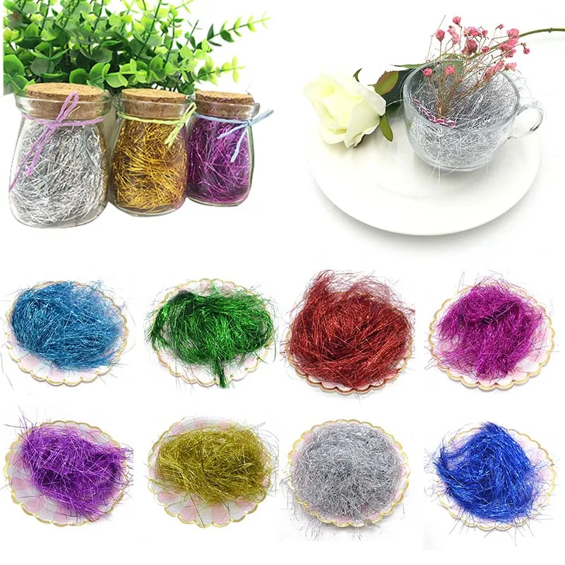 

10g/bag Raffia Shredded Foil Tissue Paper for Birthday Wedding Baby Shower Party Decor DIY Favor Gift Box Filling Material