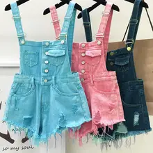 Летние рваные сексуальные джинсовые комбинезоны, женские комбинезоны, джинсовый комбинезон с высокой талией и дырками, шорты с кисточками