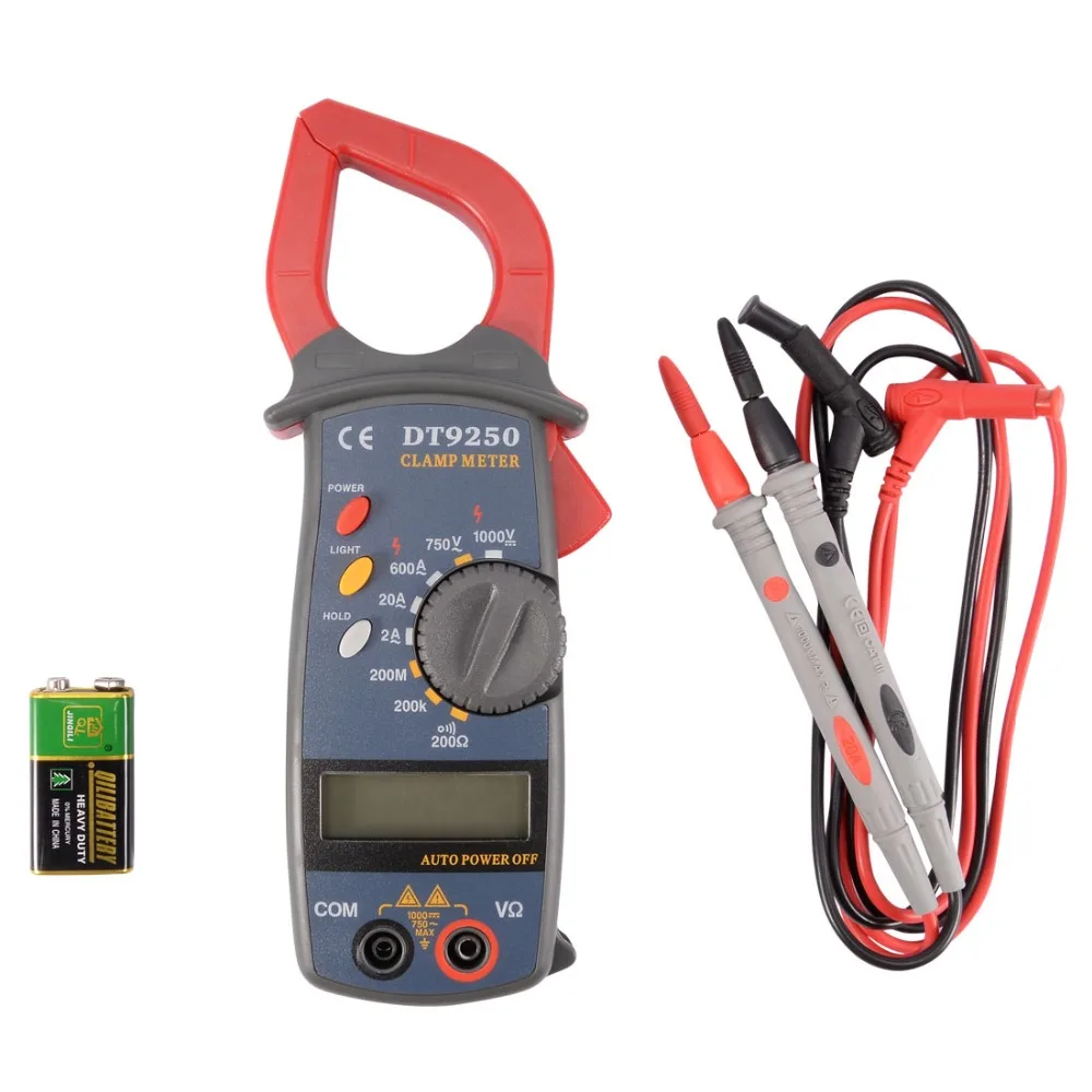 

New 1000VAC Meter Clamp Digital Clip-on Multimeter LCD Display Volt Ammeter Test Resistance Continuity Current Battery Powered