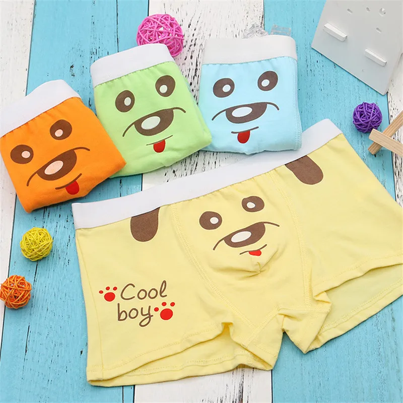 

4pcs/lot underwear kids boxer panties Boy Underware Kawaii Dog Cotton
