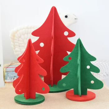 

Free Shiping! NEW 3pcs/lot High Quality Thick Felt Material Chritmas Tree Set 20/30/40CM Desktop Christmas Decoration