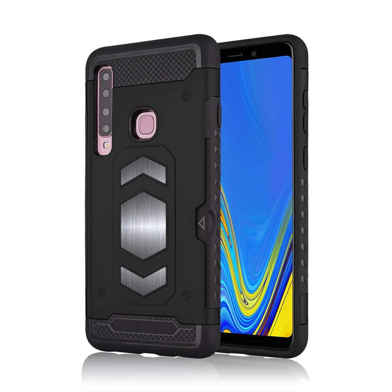 

For Samsung Galaxy A6 A7 A9 2018 Luxury Hybrid TPU Armor Car Magnetic Wallet Phone Case For J8 J2 Pro J4 J6 Plus 2018 EU Cover