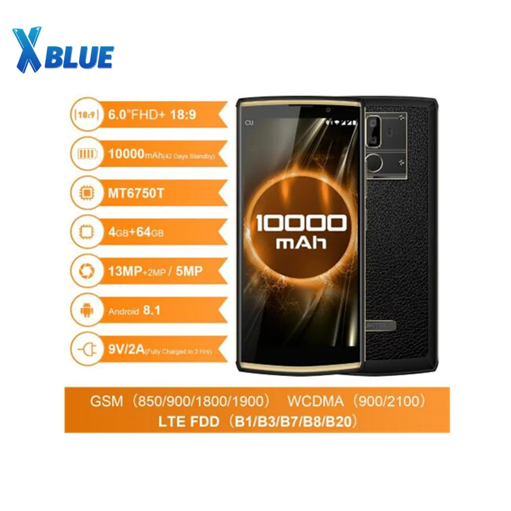 Oukitel K7 10000 мАч 6 0 дюймов 18:9 Дисплей Android 8 1 MT6750T 4 ГБ Оперативная память 64 Встроенная