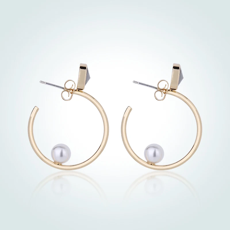 

Warme Farben Women Drop Earrings 925 Silver Crystal from Swarovski White Round Pearl Earrings Charm Hyperbole Party Fine Jewelry