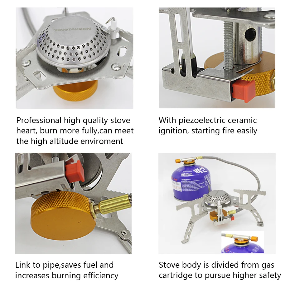 YINGTOUMAN, 3000 Вт, газовая плита для улицы, мини, походная плита, горелка для приготовления пищи, пикника, портативная складная печь, легкая, сплит-горелка