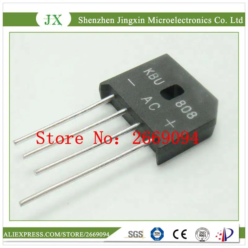 

100PCS KBU808 KBU-808 8A 800V diode bridge rectifier new and original IC