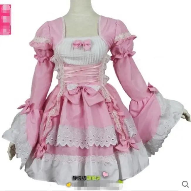 

Princess dress cosplay lolita dress palace style lace dress daily long-sleeved dress maid installed