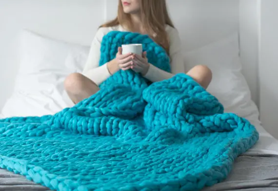 Soft Thick Line Giant Yarn Knitted Blanket Handmade Weaving Photography Props CrochetLlinen Blankets Home Decor Sofa Blanket