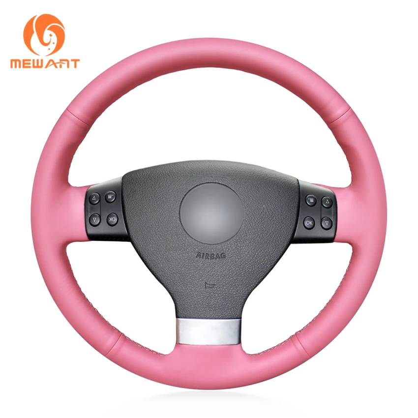 

MEWANT Pink Artificial Leather Car Steering Wheel Cover for Volkswagen Golf 5 Mk5 VW Passat B6 Jetta 5 Mk5 Tiguan 2007-2011