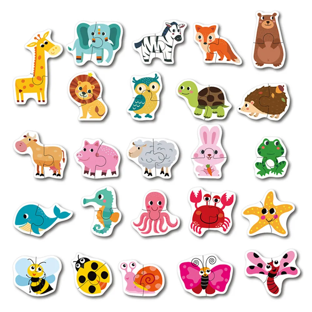 

CHAMSGEND Wooden Puzzles Child Animal Fruit Vegetables Cognition Puzzle Wooden Puzzle Child Educational Gift wholesale A8813