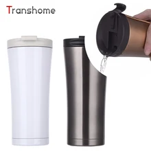 Transhome Café Doble Pared de Acero Inoxidable Termo Taza de 500 ML Caliente Botellas de Agua de Viaje Relajante Moda Vaso Vacío Frascos