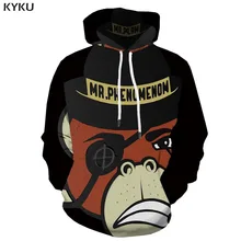 KYKU 3d Hoodies Monkey Hoodie Men Animal Hoodie Print Cartoon Hooded Casual Harajuku 3d Printed Funny Sweatshirt Printed Unisex