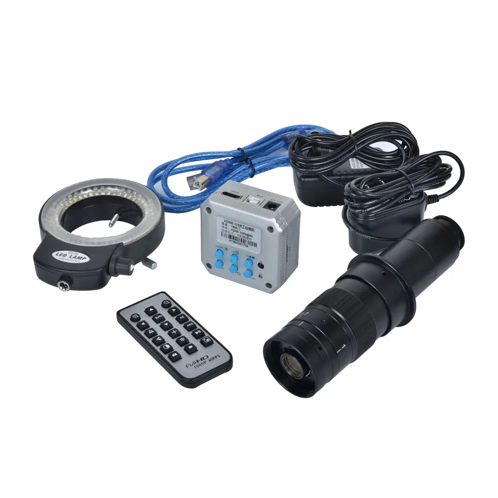 Цифровой промышленный микроскоп HD 16MP 1080P @ 60FPS HDMI USB камера + 180X объектив с образным