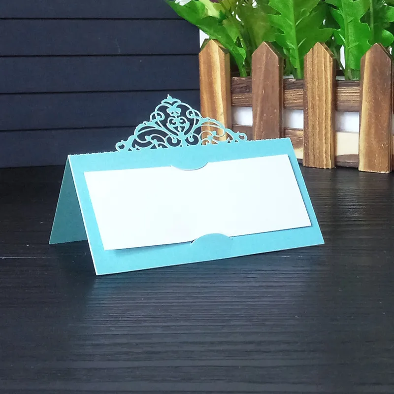  100pcs Blue Wedding Table Card Place Card Banquet Decoration Number Name Card Party Cards Invitatio - 32845402818