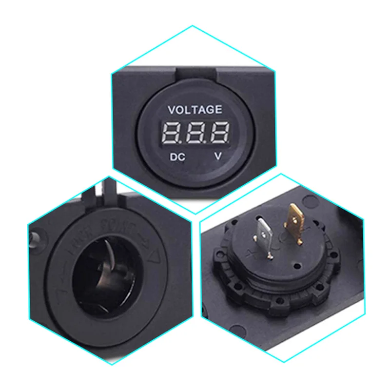 Dewtreetali автомобильное зарядное устройство для мотоцикла с двумя USB портами + 12 В