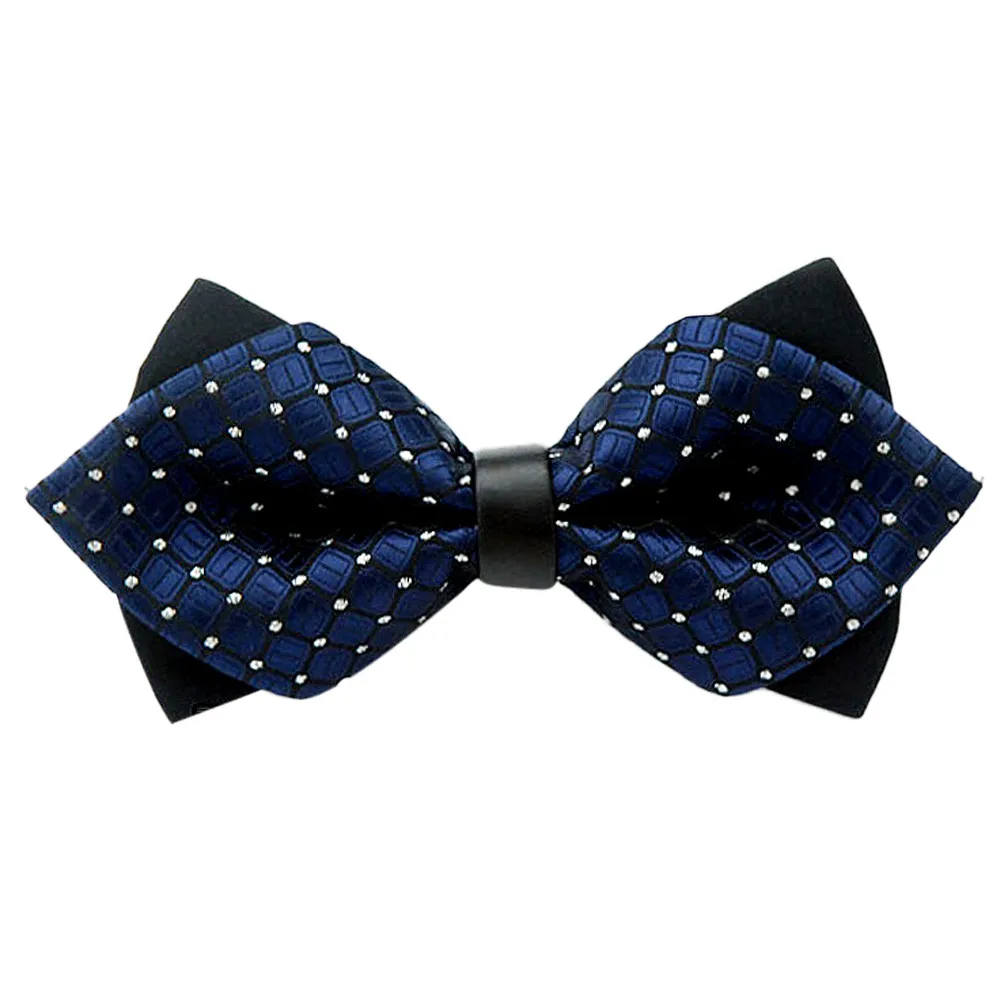 Солидный взрослый унисекс классический модный Свадебный Праздничный необычный регулируемый галстук-бабочка мужские галстуки - Цвет: Navy