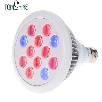

Tomshine Led Grow Bulb Plant Light E27 12W/24W 12LEDs 3 Blue & 9 Red Growing Plant Lamp for Indoor Hydropoics Garden Flower