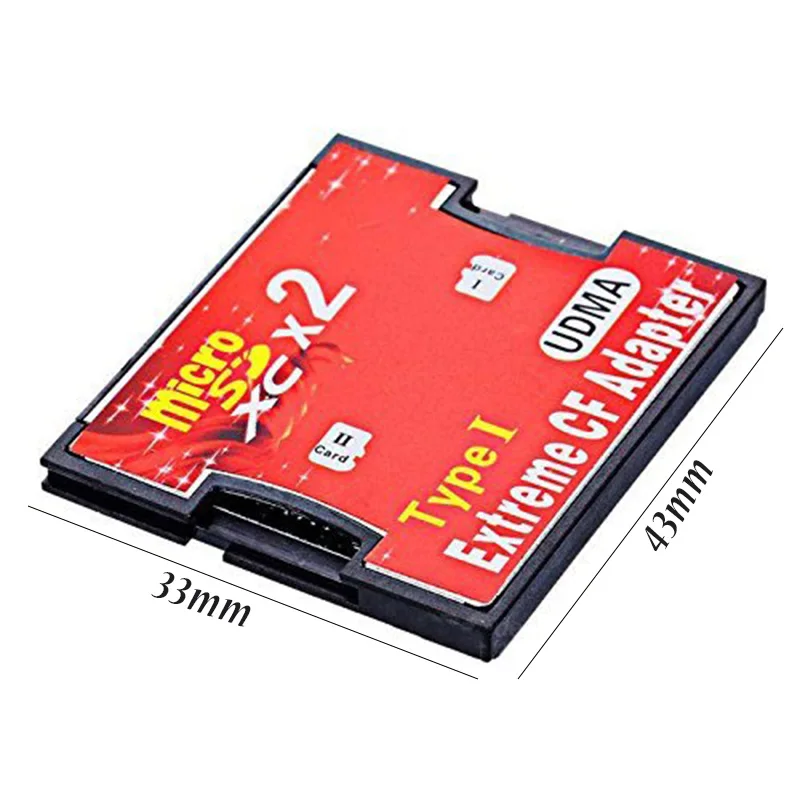 2018 Лидер продаж красный двойной слот Micro SD SDHC SDXC TF CF адаптер MicroSD к Extreme Compact Flash Тип I карты конвертер