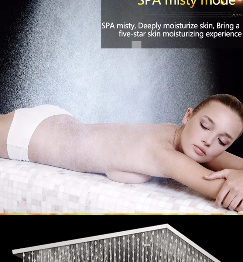 Hm 20-дюймовая душевая насадка Rain Rain Mist SPA 6 массажных струй для душа Наборы для душа