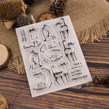 

cat Transparent Clear Silicone Stamp/Seal for DIY scrapbooking/photo album Decorative clear stamp sheets A1414