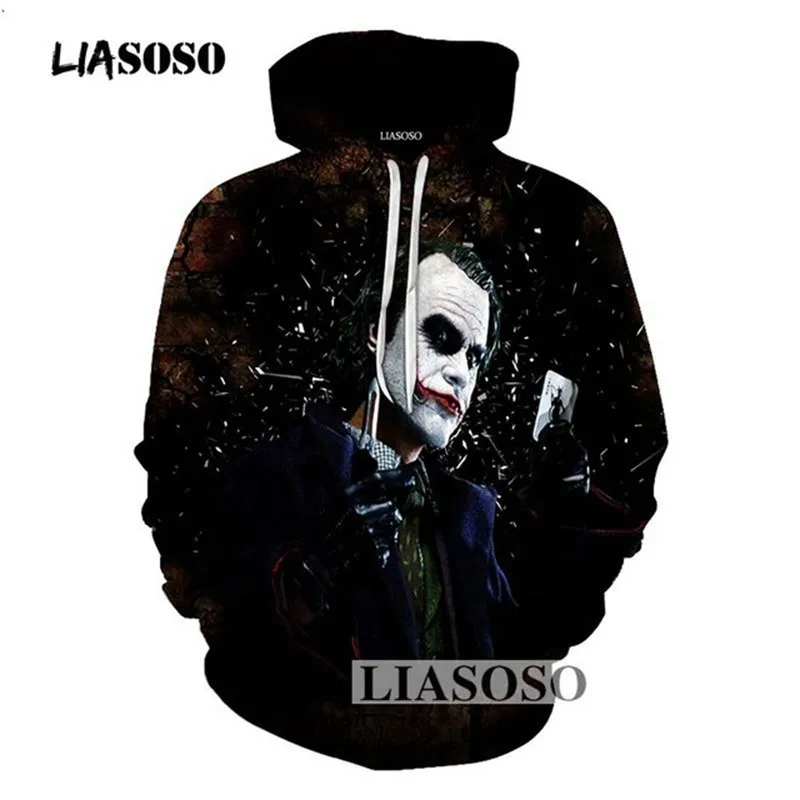 LIASOSO Brand Clothing Hoodies Black 3d Printed Carzy