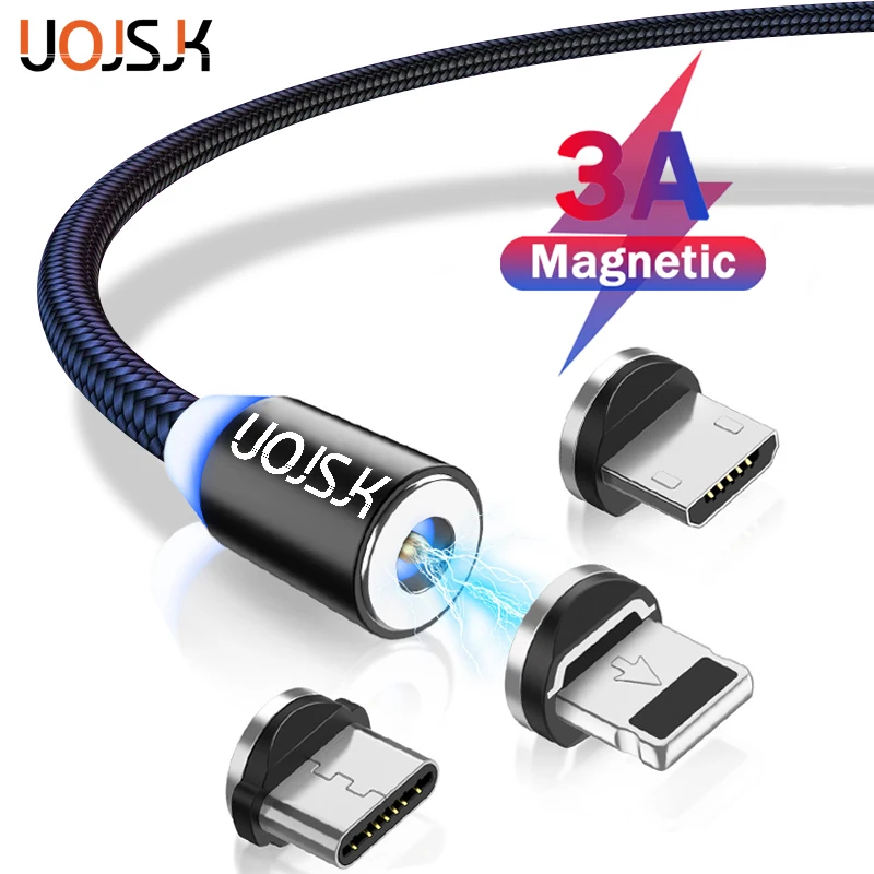 المغناطيسي شاحن كابل يو اس بي مايكرو نوع C الإضاءة كابل 3A سريع شحن شاحن USB ل فون سامسونج Xiaomi الهاتف المحمول كابل المغناطيسي شاحن كابل يو اس بي مايكرو نوع C الإضاءة كابل 3A سريع شحن شاحن USB ل فون سامسونج Xiaomi الهاتف المحمول كابل