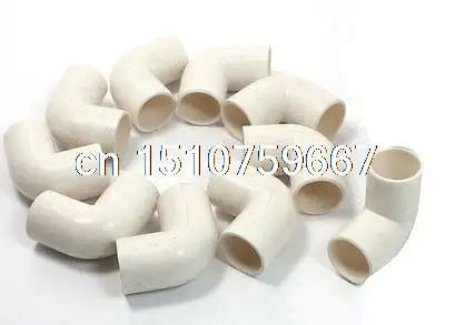 

10 Pcs 16mm Inner DiaMmeter 90 Degree Elbow PVC Pipe Connectors White
