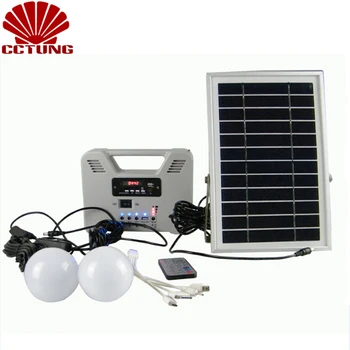 

Portable Solar Power System with 2 lighting/MP3/Radio/Bluetooth/Remote Controller Box Charger for Mobile Phone & Other Charging