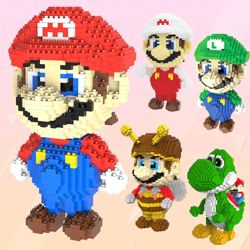 20cm Super Mario Action Figure Bricks Blocks Assemblage DIY 3D Block Educational Toys for Children Mario Bros Building Blocks 20cm Super Mario Action Figure Bricks Blocks Assemblage DIY 3D Block Educational Toys for Children Mario Bros Building Blocks