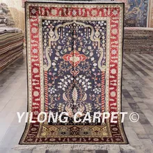 Yilong 3'x" турецкий Oriental синий ковер пола Изысканные ручной работы дешевые персидские ковры(YHW333B3x5