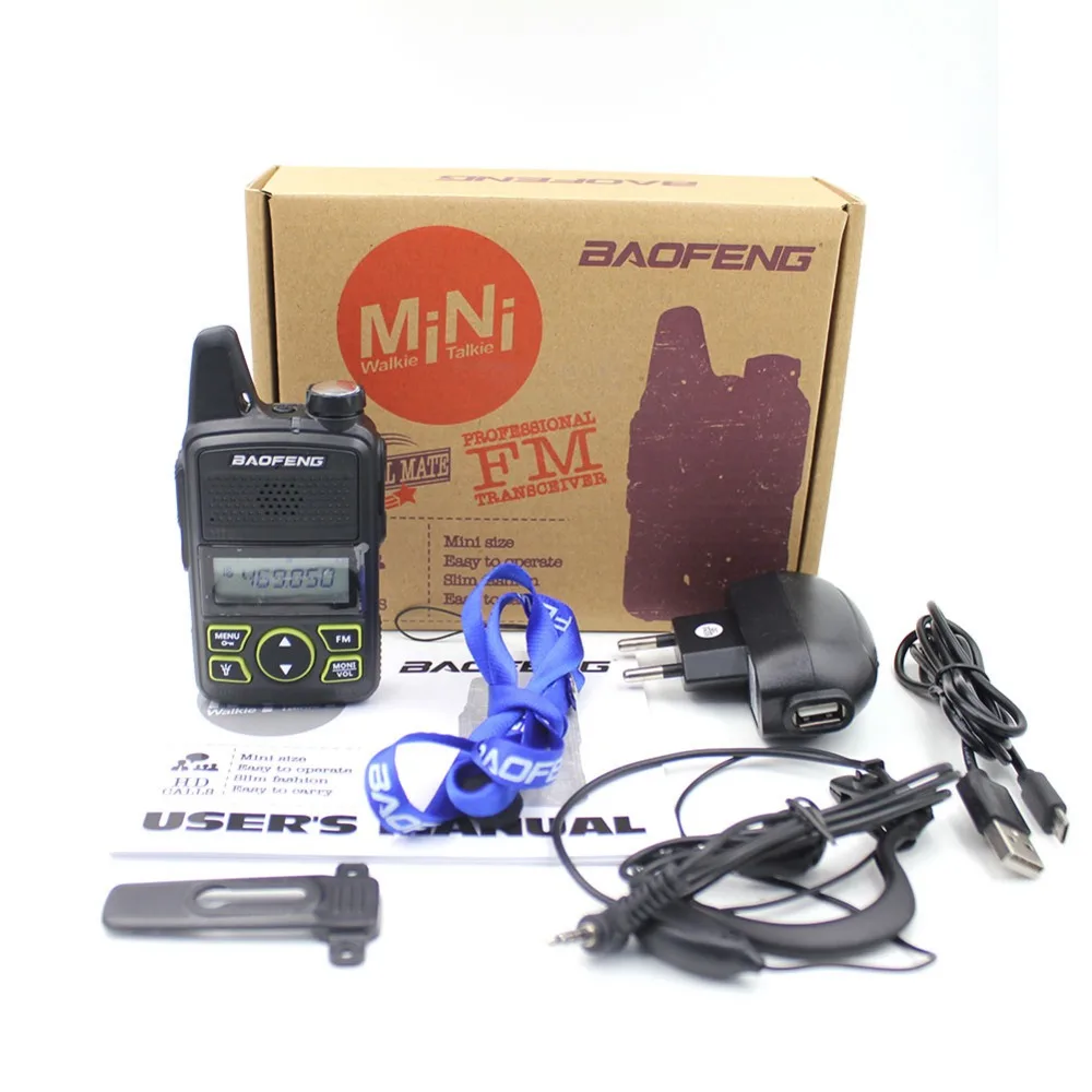 BAOFENG Wakie Talkie BF-T1 UHF 400-470MHZ двухстороннее радио 0,5-1 W мощность трансивер Ручной домофон