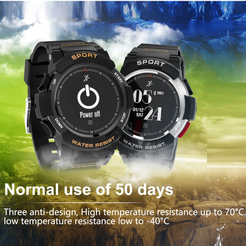 

F6 Heart Rate Monitor Pedometer IP68 Sport SmartWatch