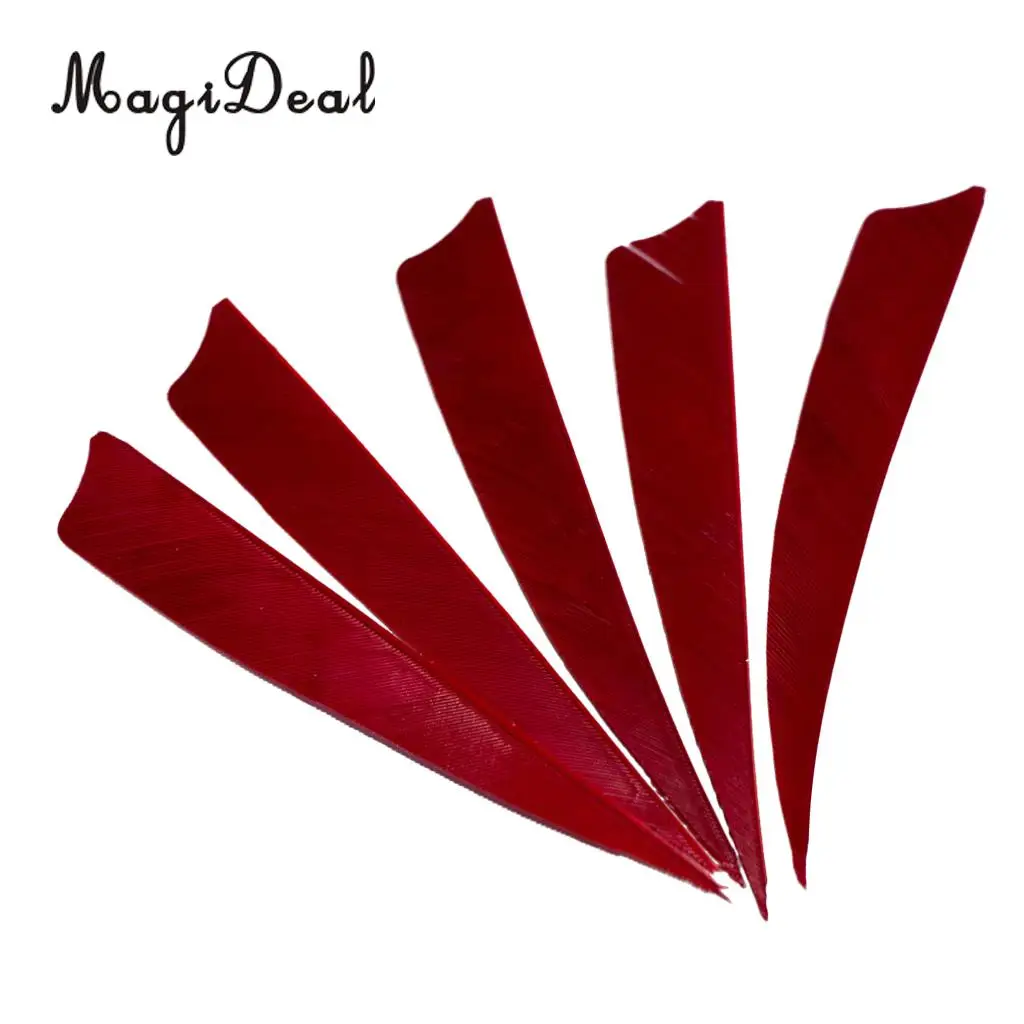 

MagiDeal Hot Sale 5Pcs Shield Cut Hunting Shooting Arrow Feathers Archery Bow Accessory Fletching Left /Right DIY Arrow Feathers