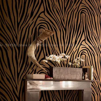 

Orange-Brown Tiger Stripe Effect Natural Wallpaper Panel Mural papel de parede infantil wall paper background homedecoration