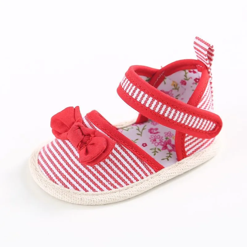 Милая обувь для маленьких девочек полосатая обувь для принцессы с бантом, Нескользящие сандалии для малышей 0-18 месяцев 66