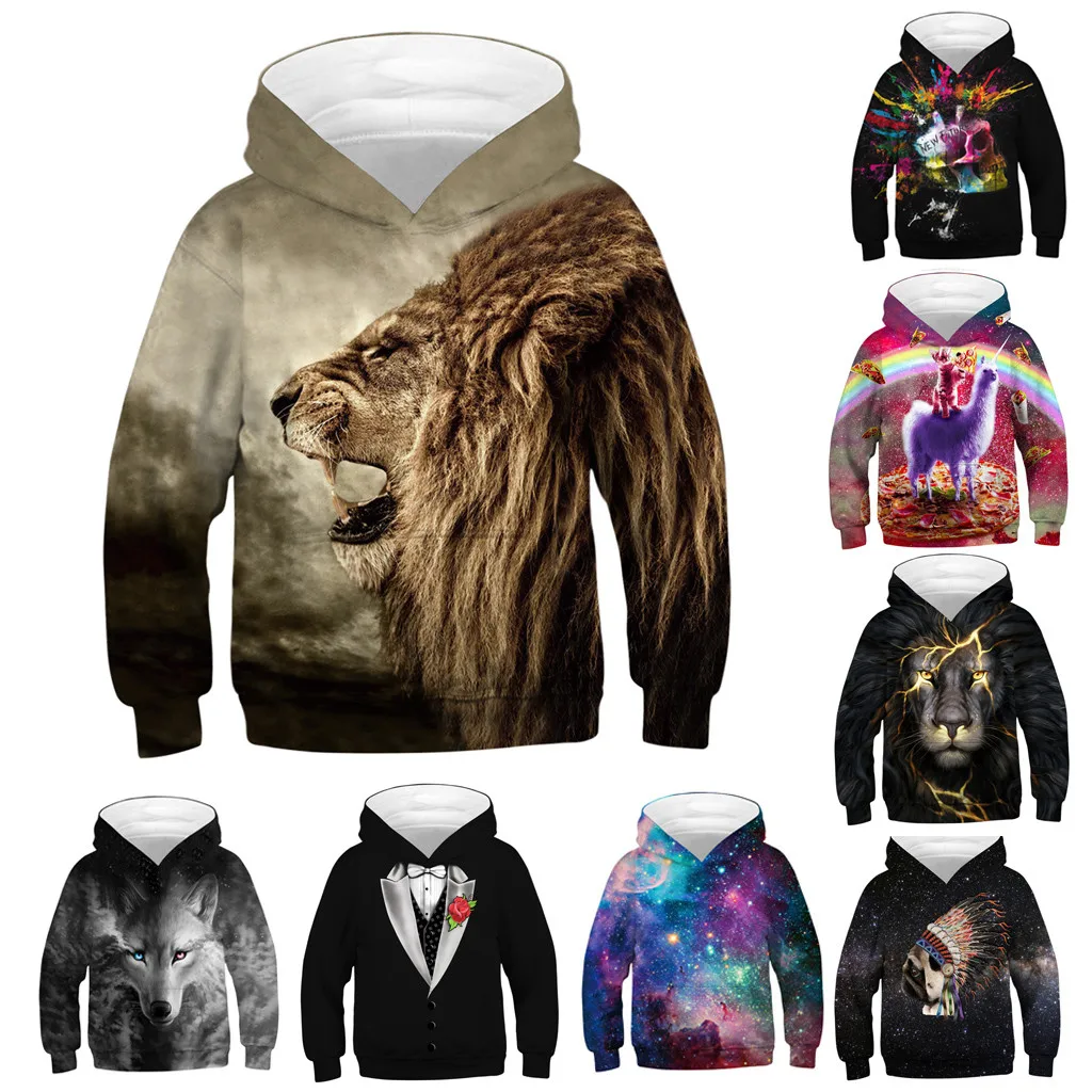 Muqgew 4 13y Teen Kids Hoodie Sweatshirt Girls Boys Galaxy - 