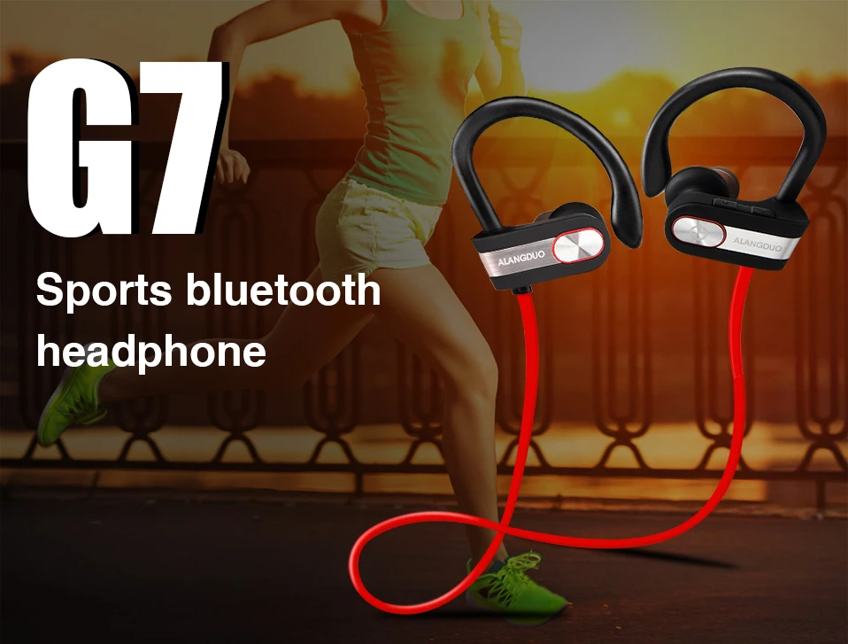 ALANGDUO G7 Plus Спортивный Bluetooth-наушник для ушей Беспроводные наушники V4.1 Гарнитура 3bluetooth наушники наушники беспроводные