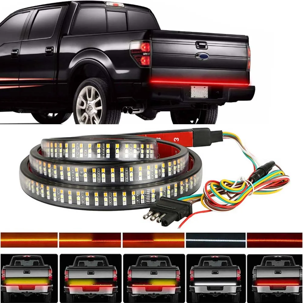 60" Truck Tailgate LED Strip Light Bar Waterproof Turn Signal, Brake