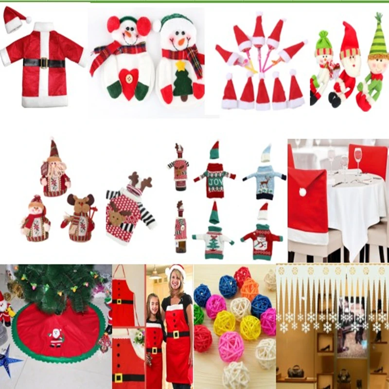 

Ornaments Wine Bottle New Year Decor Christmas Tree Decorations For Home Frozen Navidad Santa Claus Decoraciones para el hogar