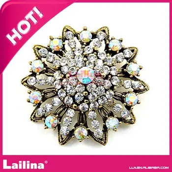 

Retro flower rhienstone brooch clear crystal brooch wedding decoration free shipping